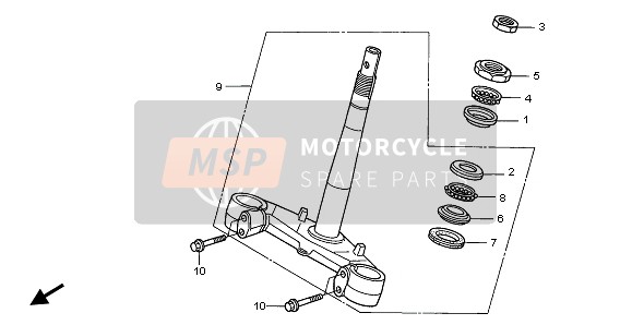 Honda SH125S 2008 Vástago de dirección para un 2008 Honda SH125S